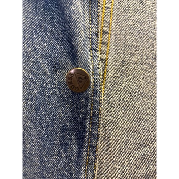 Vintage 80 GUESS George Marciano Long Denim Jeans Jacket, Denim Trench coat (XL) - Picture 6 of 12